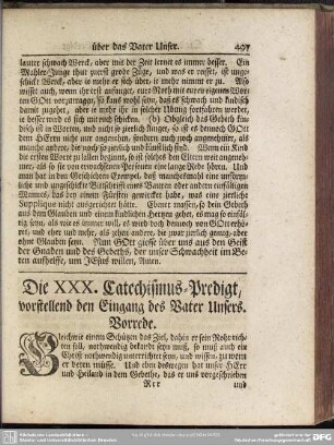 Die XXX. Catechismus-Predigt, vorstellend den Eingang des Vater Unsers
