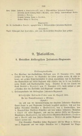 1. Bataillon Kolbergschen Infanterie-Regiments