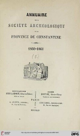 5: Annuaire de la Société Archéologique de la Province de Constantine