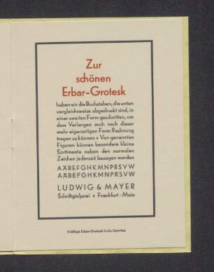 Kräftige Erbar-Grotesk Extra Garnitur