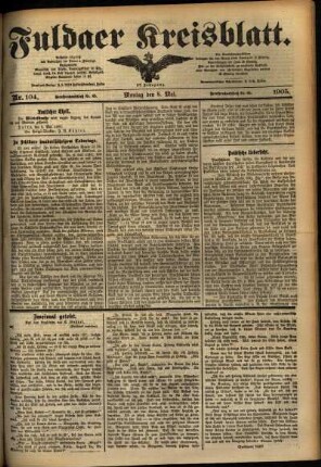 Ausgabe vom Montag, den 08. Mai 1905.