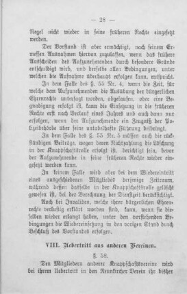 VIII. Uebertritt aus anderen Vereinen.