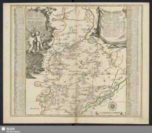 Accurate Geographische Delineation des Hochf: Sachß: Amtes Weissenfels : Nebst andern angrentzenden Aem[m]tern und Gegenden