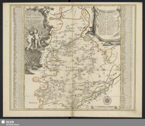 Accurate Geographische Delineation des Hochf: Sachß: Amtes Weissenfels : Nebst andern angrentzenden Aem[m]tern und Gegenden