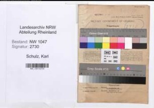 Entnazifizierung Karl Schulz , geb. 27.03.1901 (Nachtwaechter)