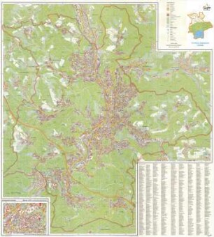 Amtliche Stadtkarte Siegen, farbig mit Straßenverzeichnis