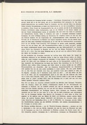 Die frühen Synagogen, 2. - 7. Jahrhundert