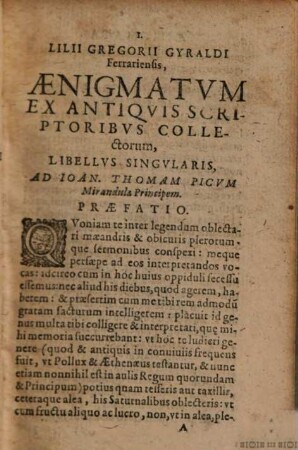Aenigmatographia sive sylloge aenigmatum et griphorum convivalium : ex variis auctoribus collectorum