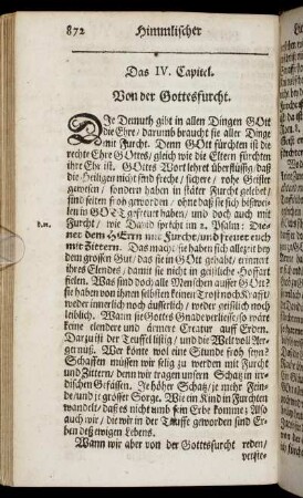Das IV. Capitel. Von der Gottesfurcht.