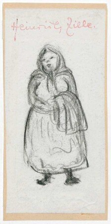 Stehende Frau mit Kopftuch