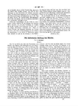 Die ästhetische Bildung des Kindes : (Schluss)