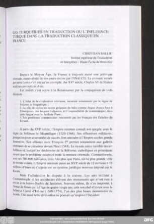 Les Turqueries En Traduction Ou L՚Influence Turque Dans La Traduction Classique En France Christian Balliu