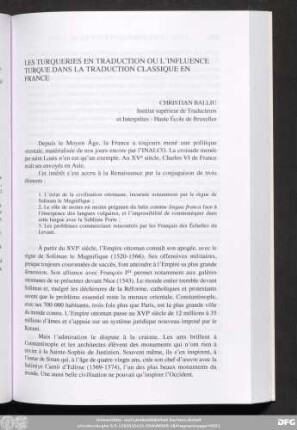 Les Turqueries En Traduction Ou L՚Influence Turque Dans La Traduction Classique En France Christian Balliu
