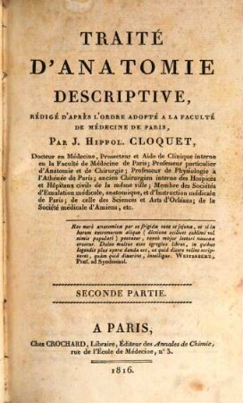 Traité d'anatomie descriptive, 2