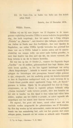 XX. De Gouv.-Gen. en Raden van Indie aan den Aziatischen Raad ... 12 December 1806