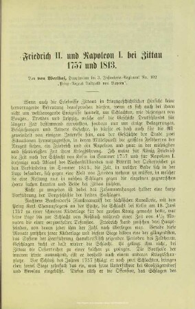 Friedrich II. und Napoleon I. bei Zittau 1757 und 1813
