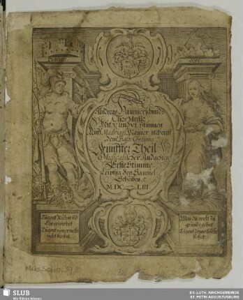 Andreas Hammerschmids Chor-Music : Mit V. und VI. Stimmen auff Madrigal.manir/ nebenst dem Basso Continuo. Fünffter Theil Musicalischer Andachten