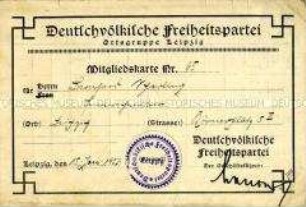 Mitgliedsausweis des Stahlhelm - Bund der Frontsoldaten