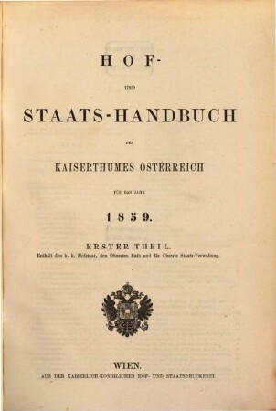 Hof- und Staats-Handbuch des Kaiserthumes Österreich. 1859,1