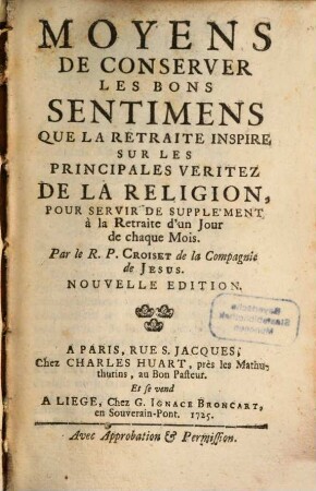 Moyens de conserver les bons Sentimens