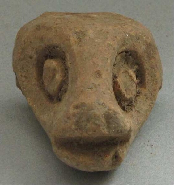 Animal head made of clay