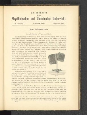 XII. Jahrgang. Fünftes Heft. September 1899.