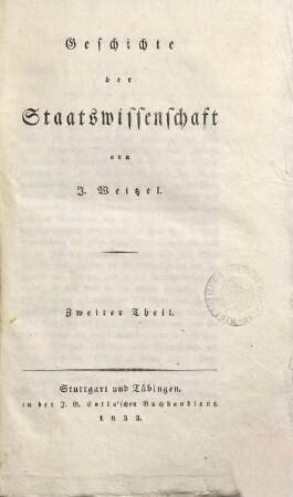 Geschichte der Staatswissenschaft, 2