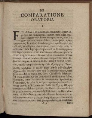 De Comparatione Oratoria