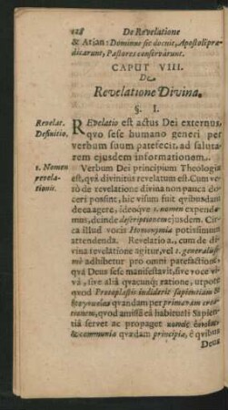 Caput VIII. De Revelatione Divina.