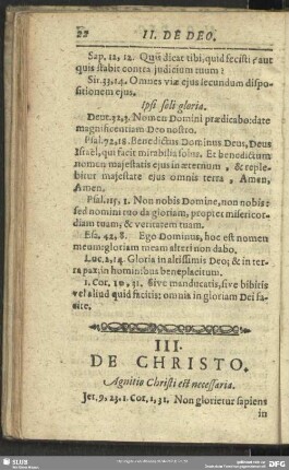 III. De Christo