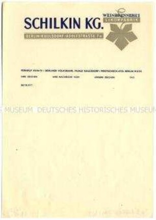 Briefbogen der Schilkin KG (blanko)
