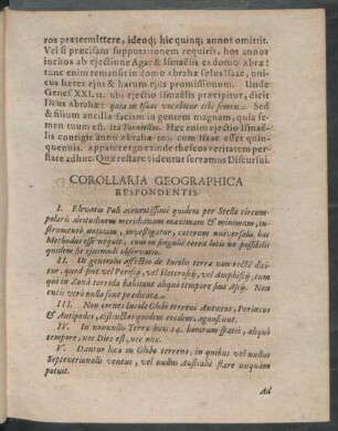 Corollaria Geographica Respondentis.