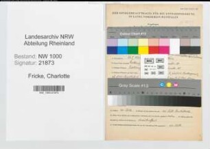 Entnazifizierung Charlotte Fricke, geb. 26.01.1902 (Studienraetin)