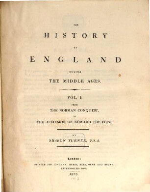 The history of England during the Middle Ages. 1, From the Norman conquest to the accession of Edward the First