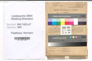 Entnazifizierung Hermann Paashaus , geb. 25.08.1901 (Sparkassendirektor)