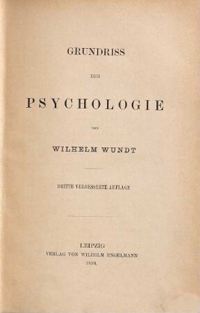 Grundriss der Psychologie