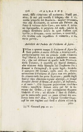 Antichità del Padule del Valdarno di sopra.