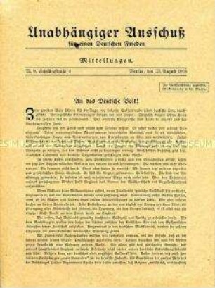 Unabhängiger Ausschuss für einen Deutschen Frieden