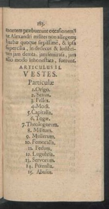Articulus II. Vestes