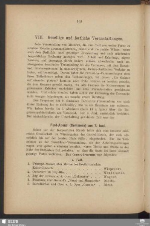 VIII. Gesellige und festliche Veranstaltungen