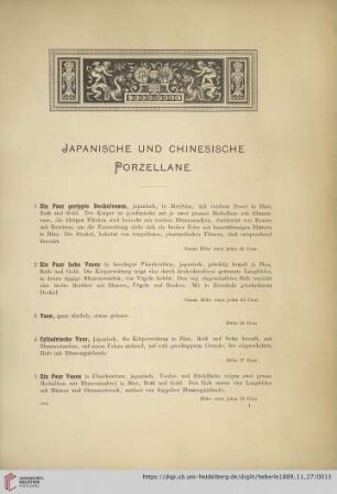 Japanische und chinesische Porzellane (Nr. 1 - 55)