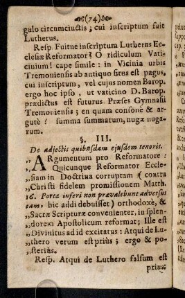 74-85, § III. Argumentum pro Reformatore: Quicunque ...