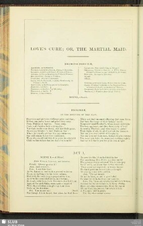 Love's Cure; Or The Martial Maid