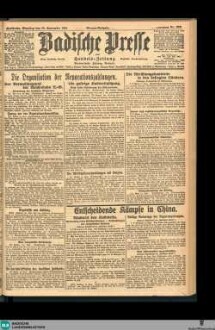 Badische Presse : Generalanzeiger der Residenz Karlsruhe und des Großherzogtums Baden, Morgenausgabe