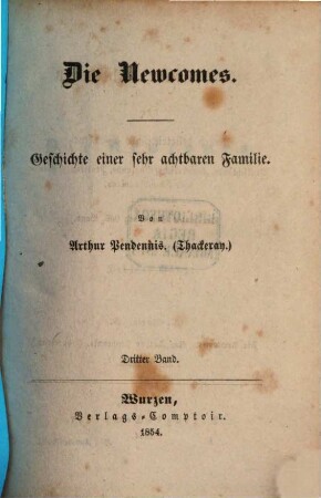 Die Newcomes : Geschichte einer sehr achtbaren Familie, 3