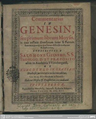 Commentarius in Genesin