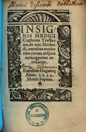 Insignis medici Cophonis tractatus de arte Medendi ...