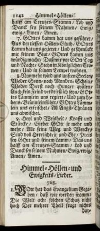 Himmel- Höllen- und Ewigkeits-Lieder.