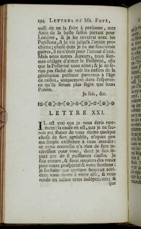 Lettre XXI. - Lettre XXX.