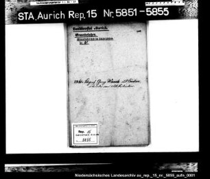 Hausierkonzessionen und -gesuche: Georg Wanck aus Emden, Bilderhandel